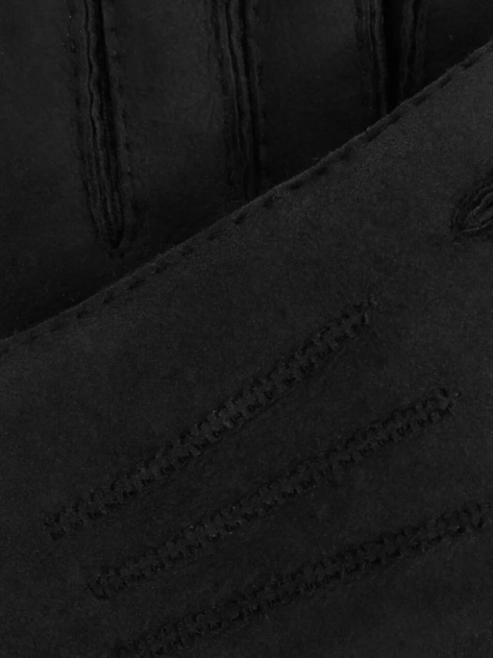 Reiss Black Agon Suede Shearling Gloves