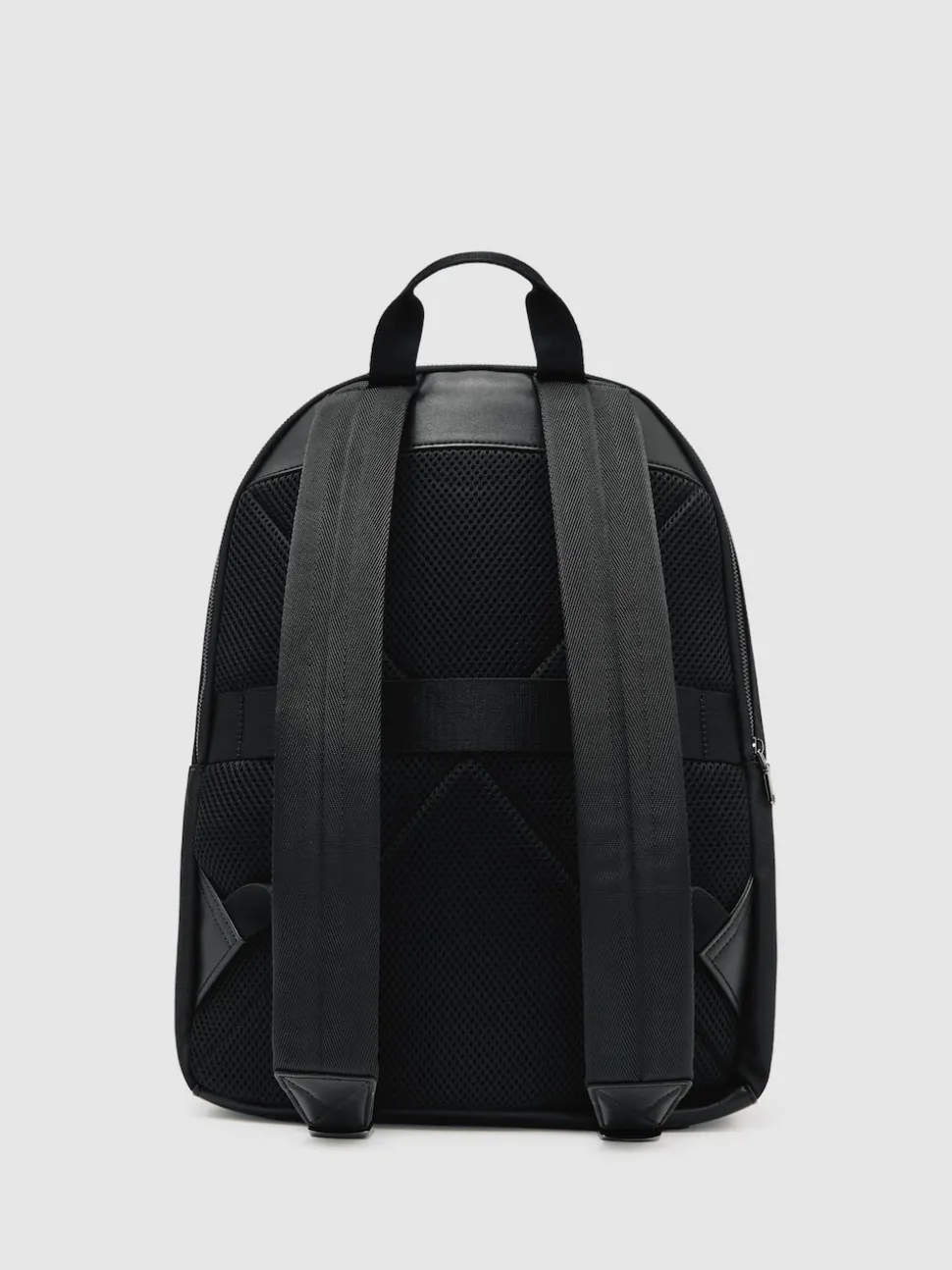 Reiss Black Allen Woven Zipped Backpack