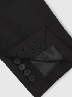 Reiss Black Arley Monogram Relaxed Single-Breasted Blazer