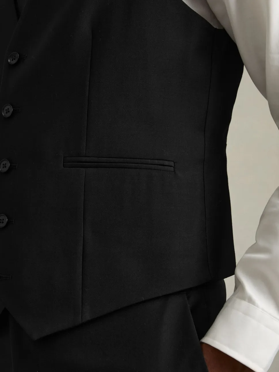 Reiss Black Aspire Slim-Fit Wool Suit Waistcoat