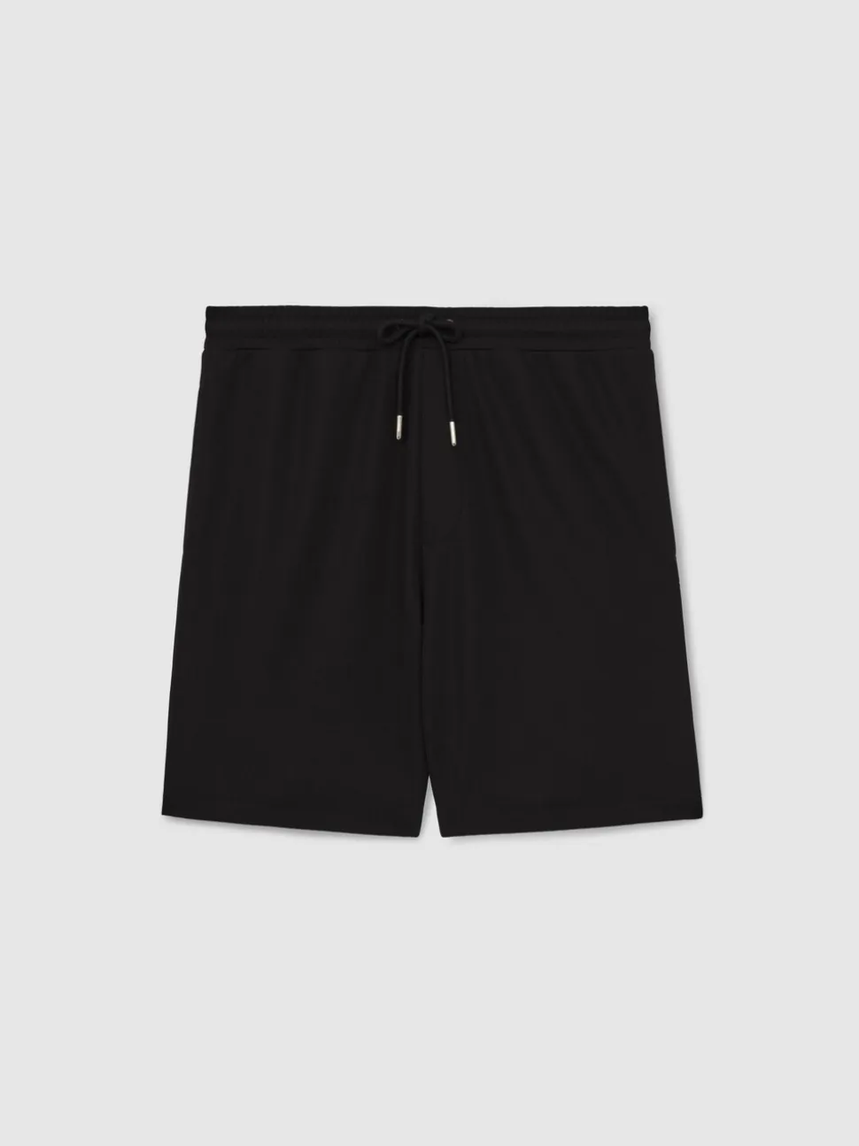 Reiss Black Barber Textured Drawstring Shorts