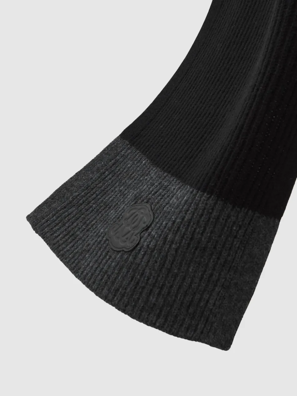 Reiss Black Bennett Monogram Appliqué Wool Scarf