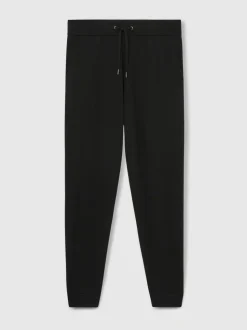 Reiss Black Billings Merino-Blend Stretch Joggers