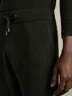 Reiss Black Billings Merino-Blend Stretch Joggers