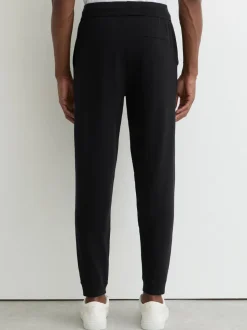 Reiss Black Billings Merino Wool-Blend Cuffed Joggers