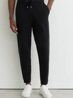 Reiss Black Billings Merino Wool-Blend Cuffed Joggers