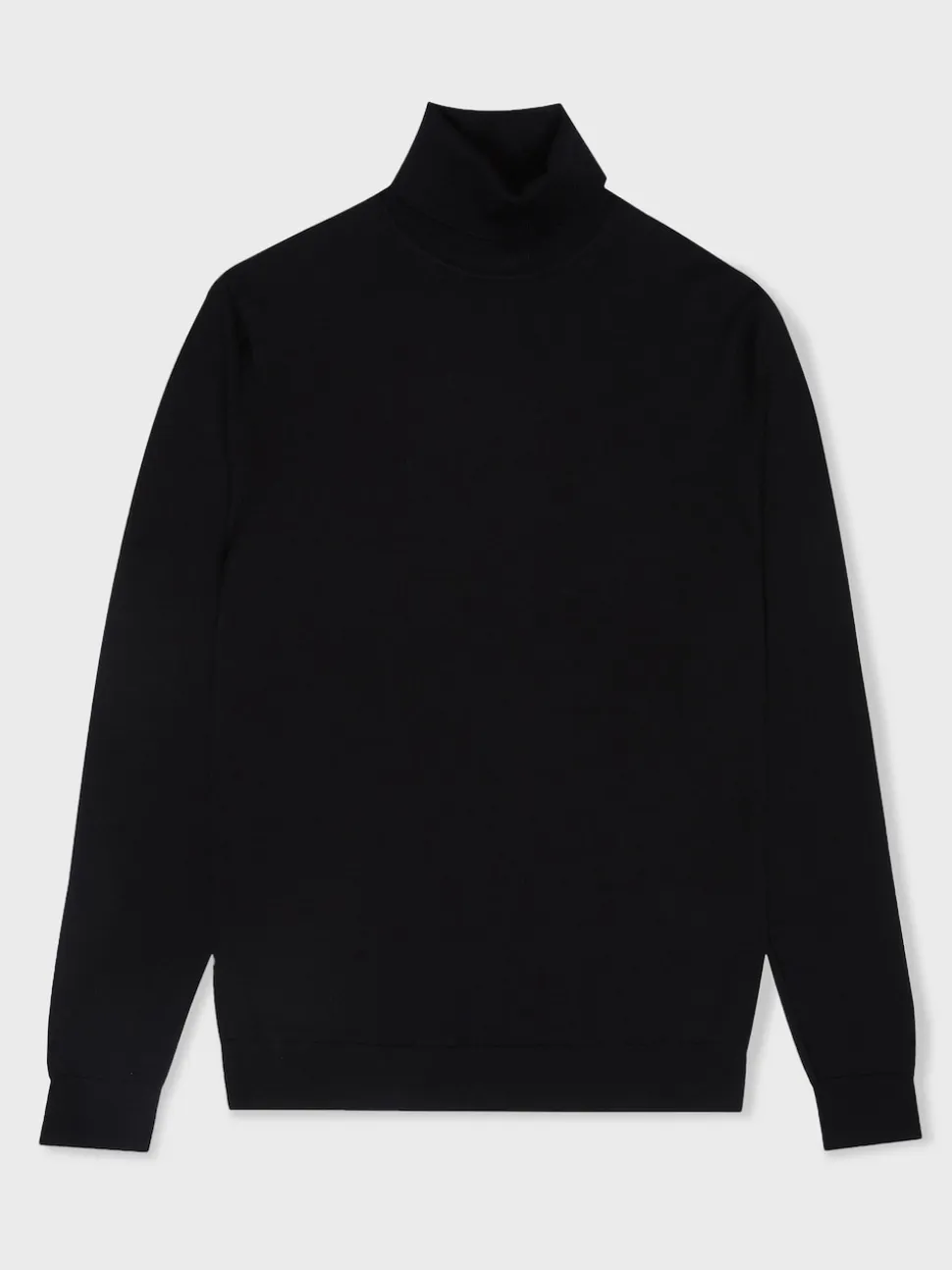 Reiss Black Caine Slim Fit Merino Wool Roll Neck Jumper