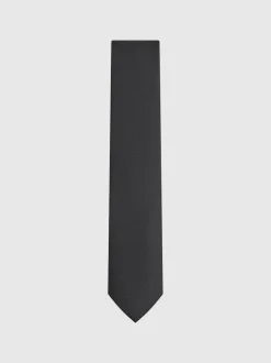 Reiss Black Ceremony Textured Silk Blend Tie