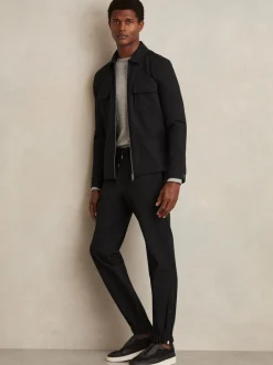 Reiss Black Climb Stretch-Nylon Cuff Trousers