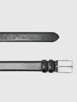 Reiss Black Dante Smooth Leather Belt