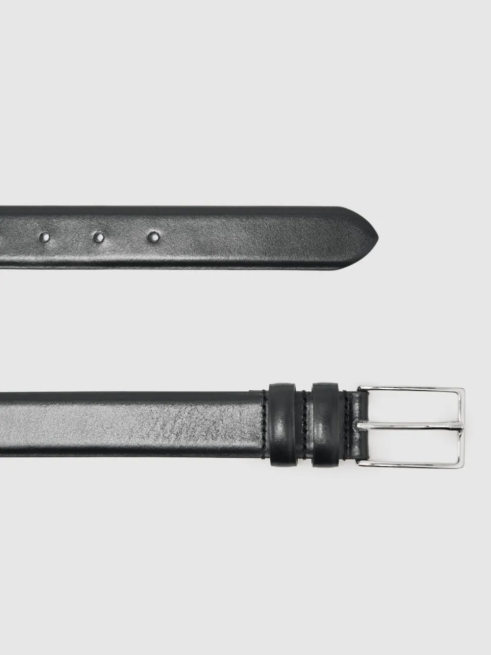 Reiss Black Dante Smooth Leather Belt