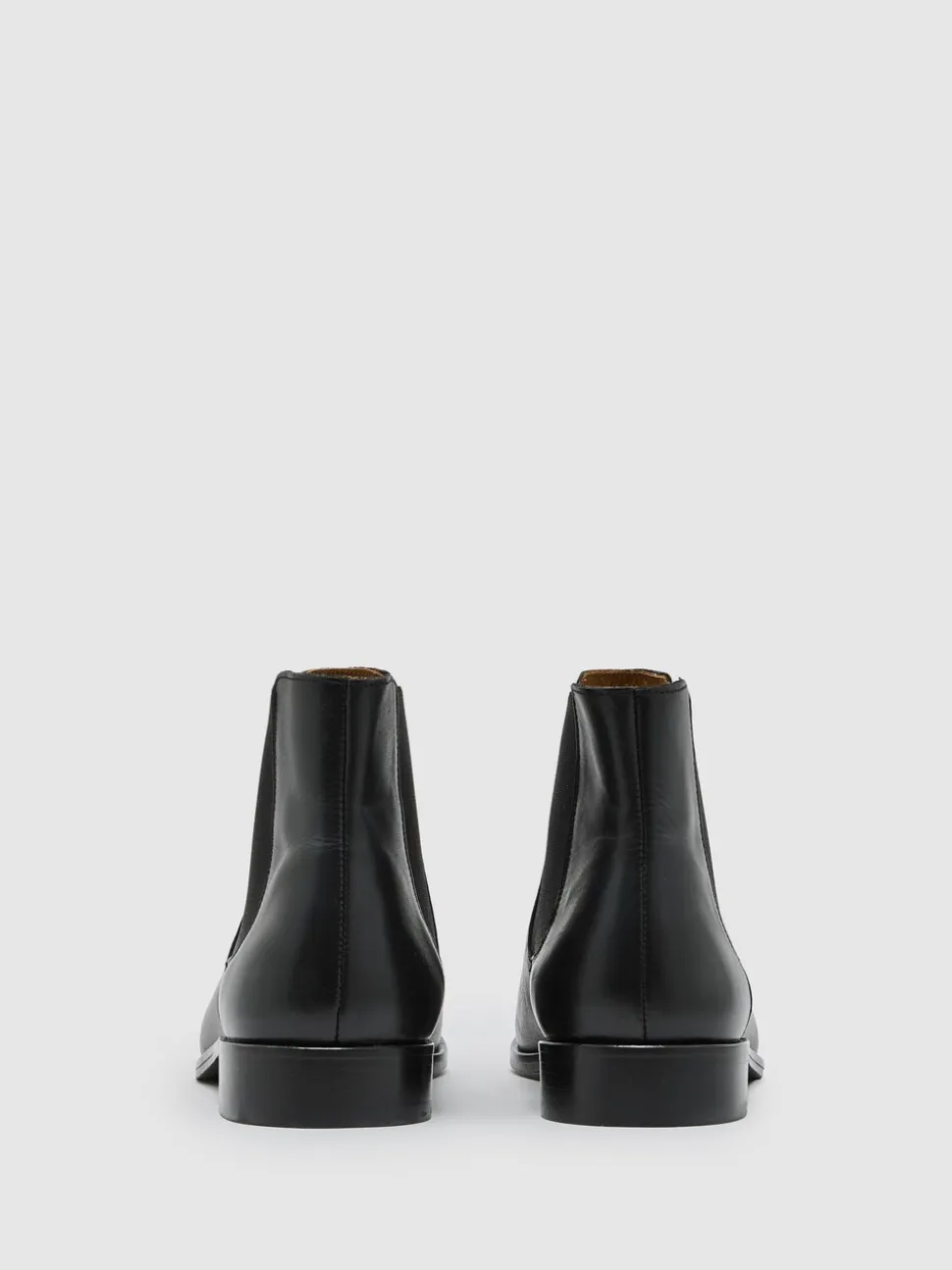 Reiss Black Elba Leather Chelsea Boots