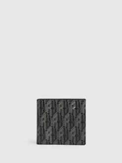 Reiss Black Forest Coated Canvas Monogram Wallet