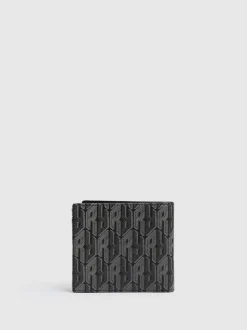 Reiss Black Forest Coated Canvas Monogram Wallet