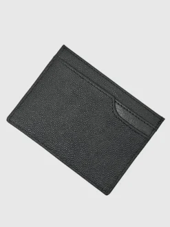 Reiss Black Hugo Micro-Grain Leather Card Holder