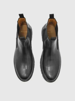 Reiss Black Huxley Leather Chelsea Boots