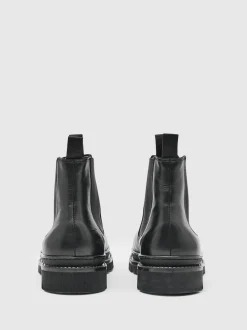 Reiss Black Huxley Leather Chelsea Boots