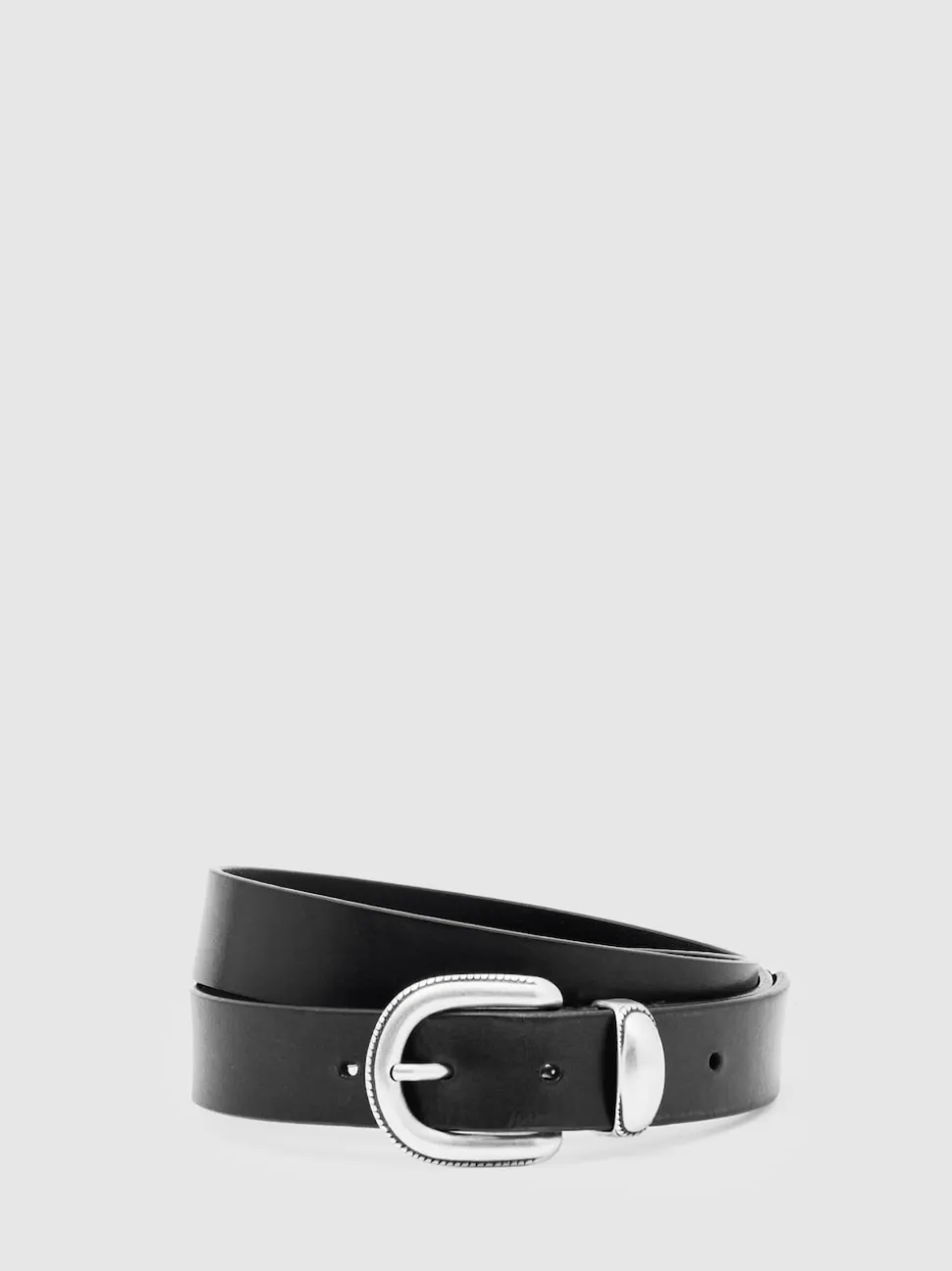 Reiss Black Jonny Leather Western Belt
