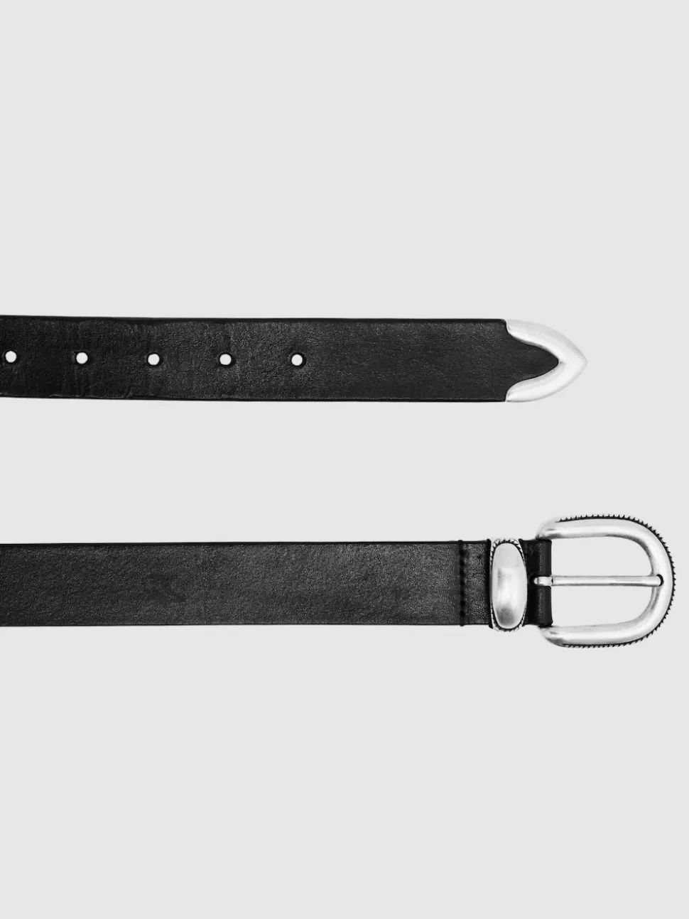 Reiss Black Jonny Leather Western Belt
