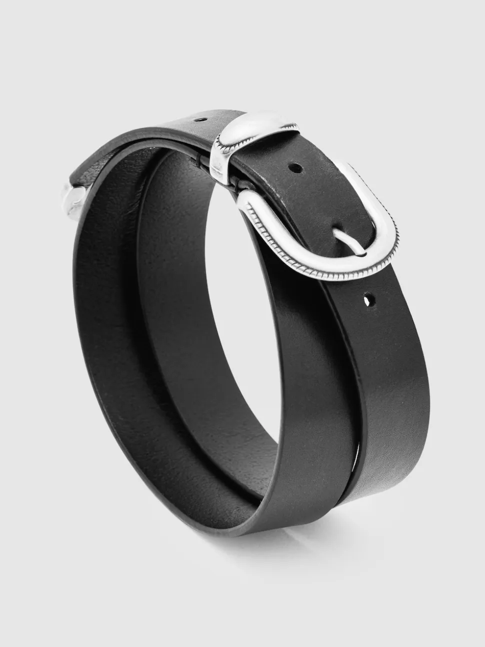 Reiss Black Jonny Leather Western Belt