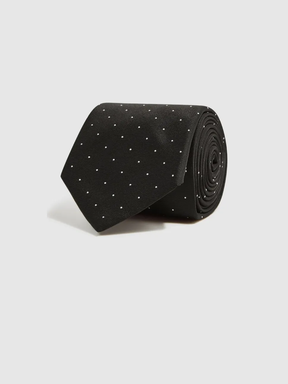 Reiss Black Liam Polka Dot Silk Tie