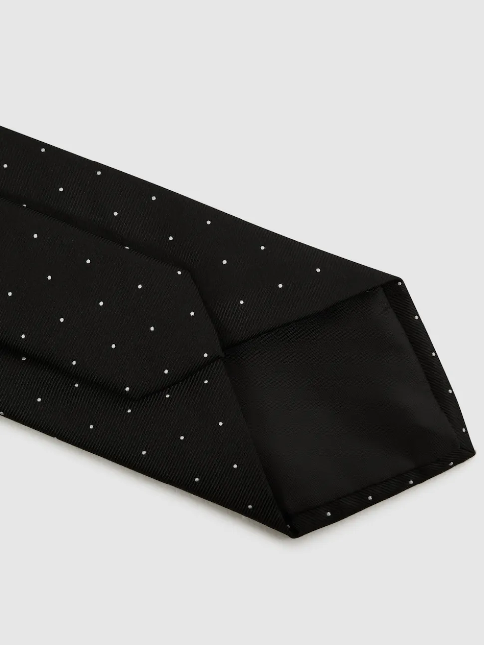 Reiss Black Liam Polka Dot Silk Tie