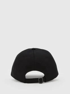 Reiss Black Luzon Monogram Embroidered Baseball Cap