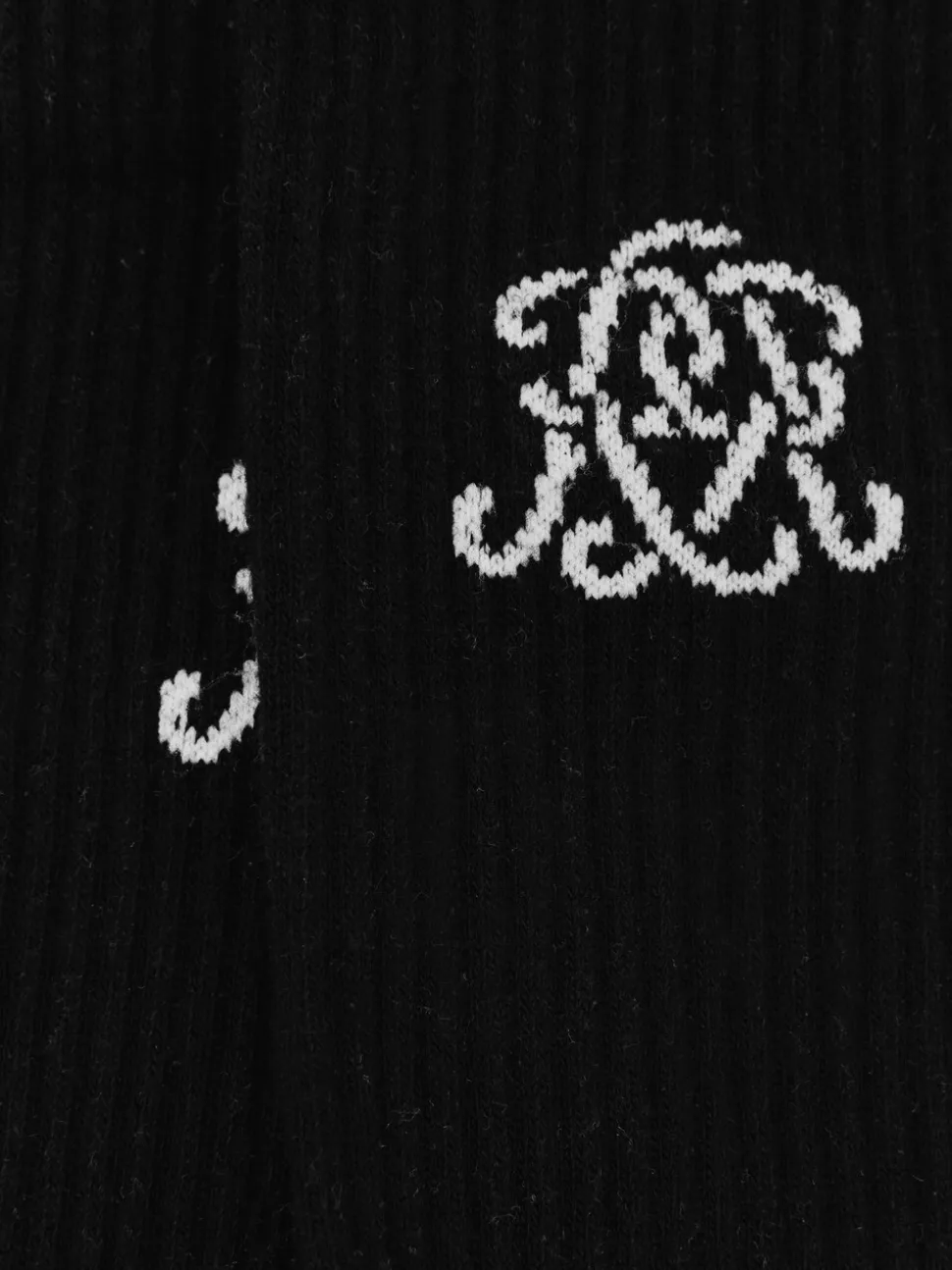 Reiss Black Marcus Monogram Cotton-Blend Ribbed Socks