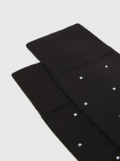Reiss Black Mario Spot Polka Dot Socks