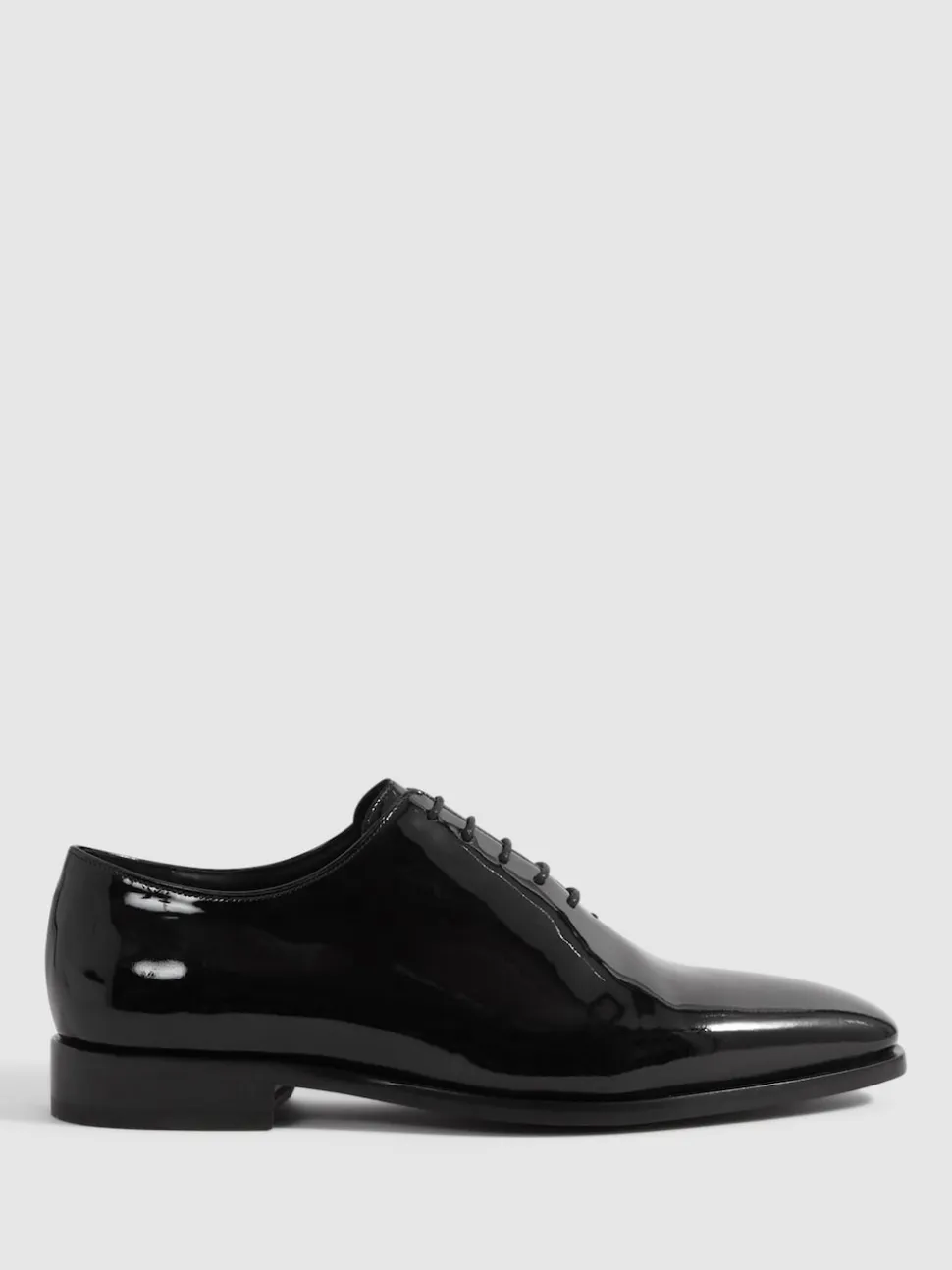 Reiss Black Mead Patent Leather Lace-Up Shoes