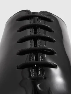 Reiss Black Mead Patent Leather Lace-Up Shoes