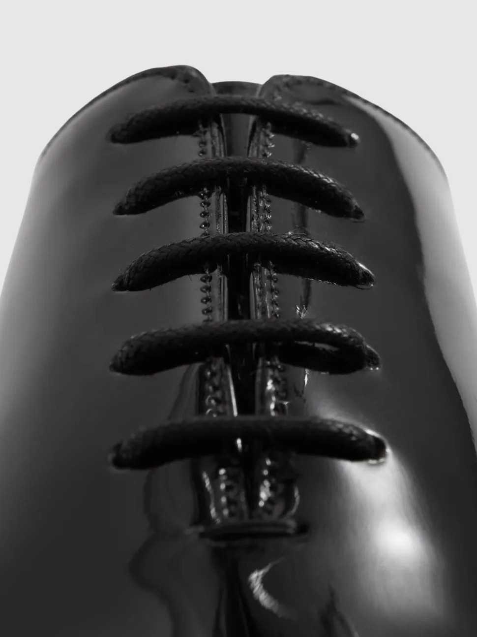 Reiss Black Mead Patent Leather Lace-Up Shoes