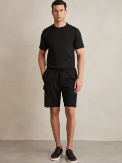 Reiss Black Oliver Interlock Cargo Shorts