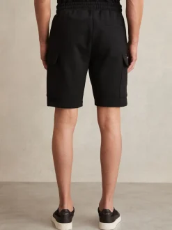 Reiss Black Oliver Interlock Cargo Shorts