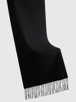 Reiss Black Picton Wool and Cashmere Scarf