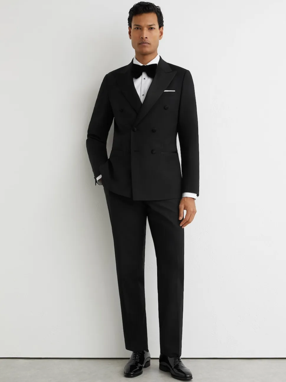 Reiss Black Poker Db Tailored-Fit Double-Breasted Tuxedo Jacket