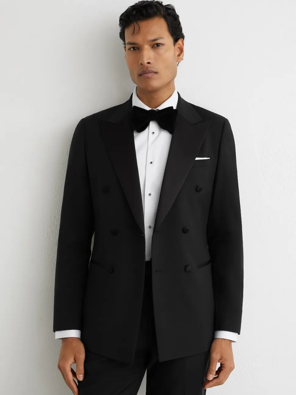 Reiss Black Poker Db Tailored-Fit Double-Breasted Tuxedo Jacket