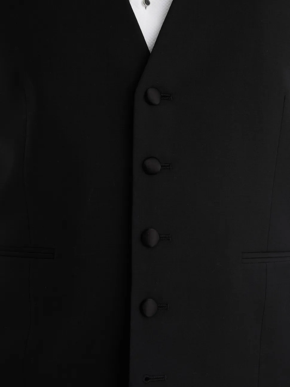 Reiss Black Poker Wool-Blend Tailored-Fit Waistcoat