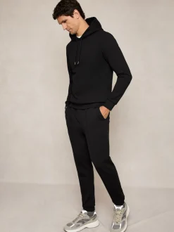 Reiss Black Premier Stretch-Jersey Tailored Joggers