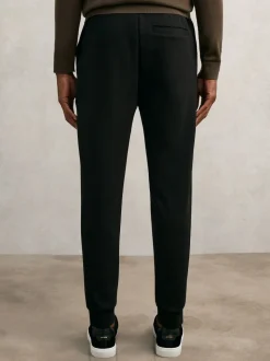Reiss Black Premier Stretch-Jersey Tailored Joggers