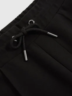 Reiss Black Premier Stretch-Jersey Tailored Joggers