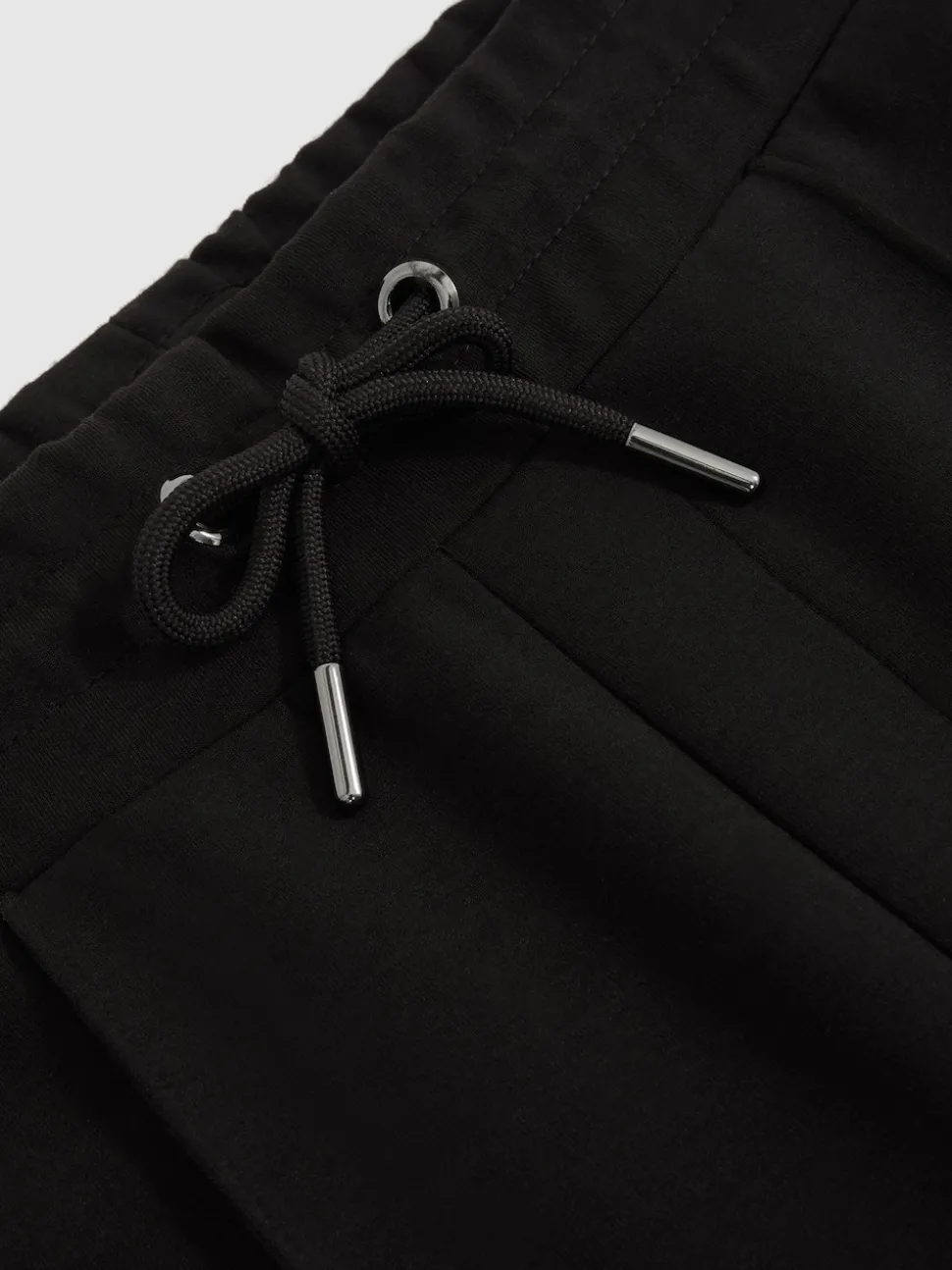 Reiss Black Premier Stretch-Jersey Tailored Joggers