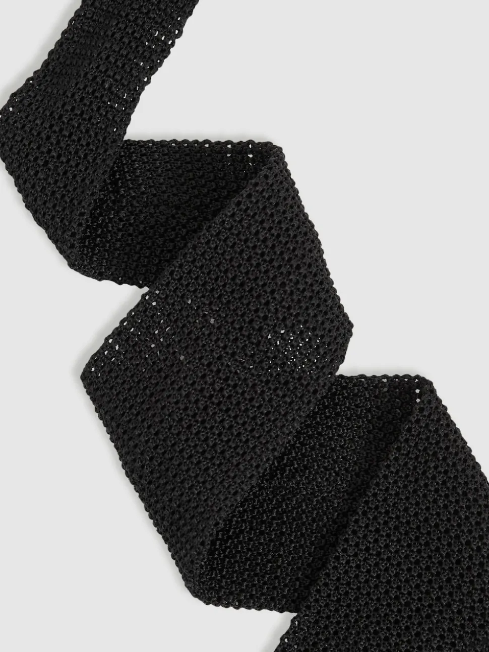 Reiss Black Punto Silk Knitted Tie
