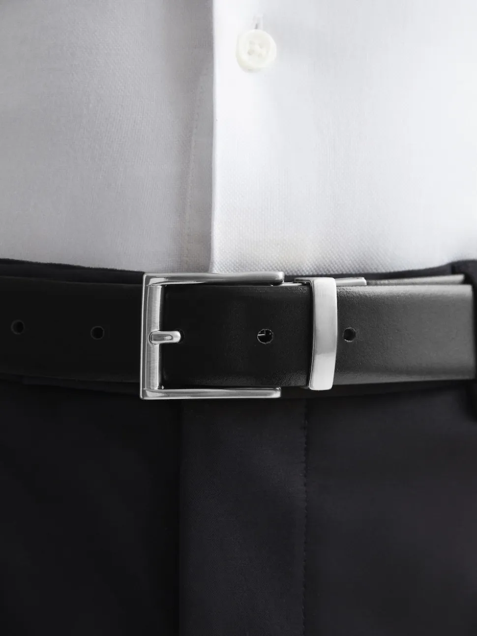 Reiss Black Ricky Reversible Leather Belt