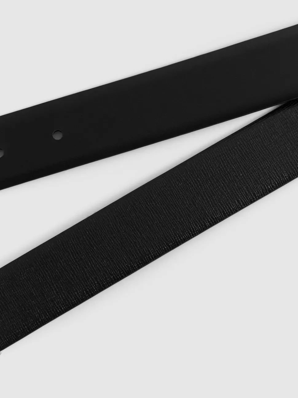 Reiss Black Ricky Reversible Leather Belt