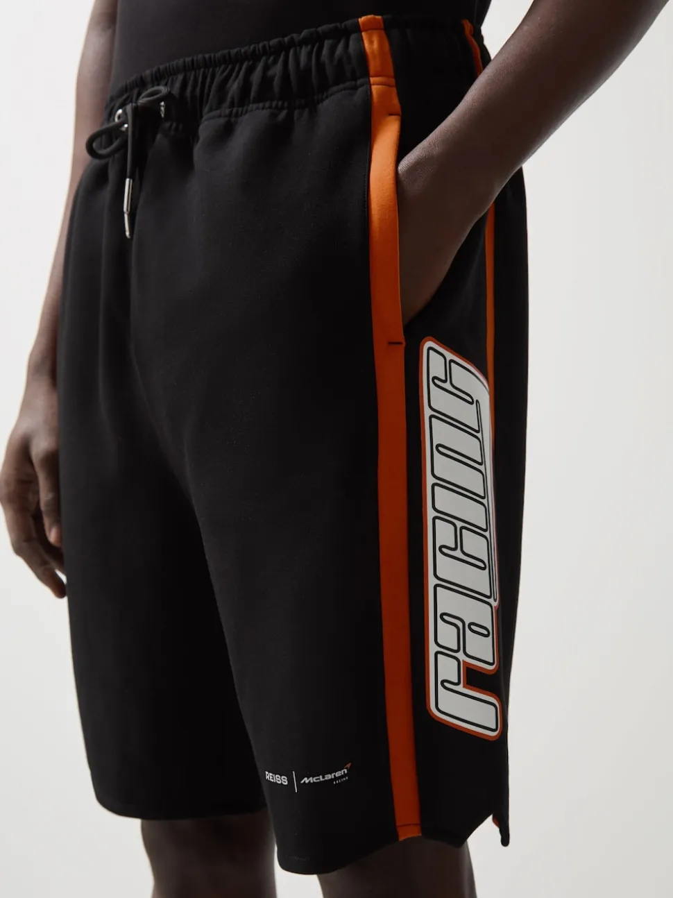 Reiss Black Ride McLaren F1 Team Drawstring Shorts
