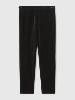 Reiss Black Royale T Velvet Tailored-Fit Suit Trousers
