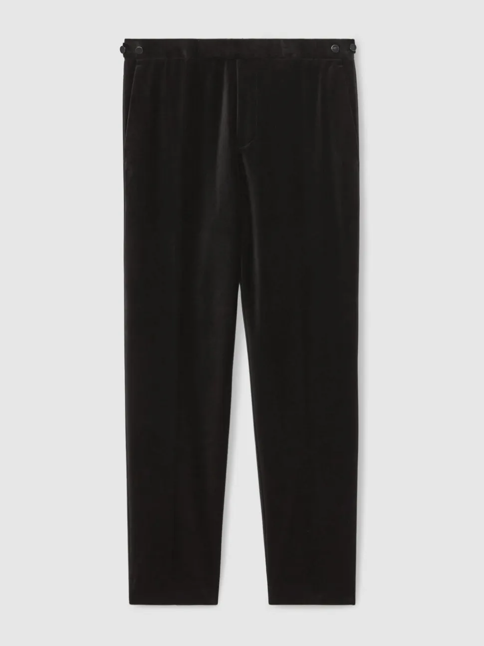 Reiss Black Royale T Velvet Tailored-Fit Suit Trousers