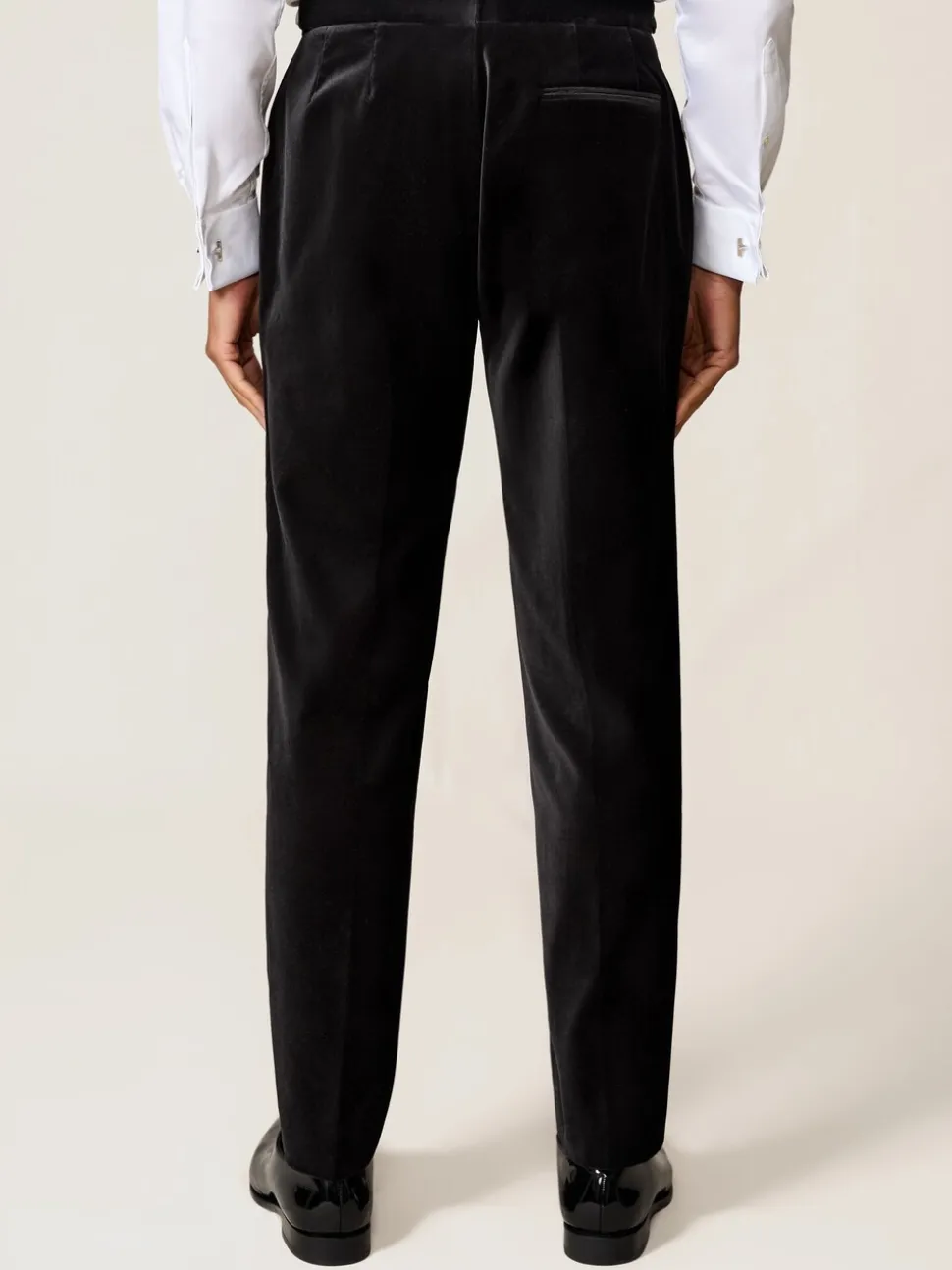 Reiss Black Royale T Velvet Tailored-Fit Suit Trousers