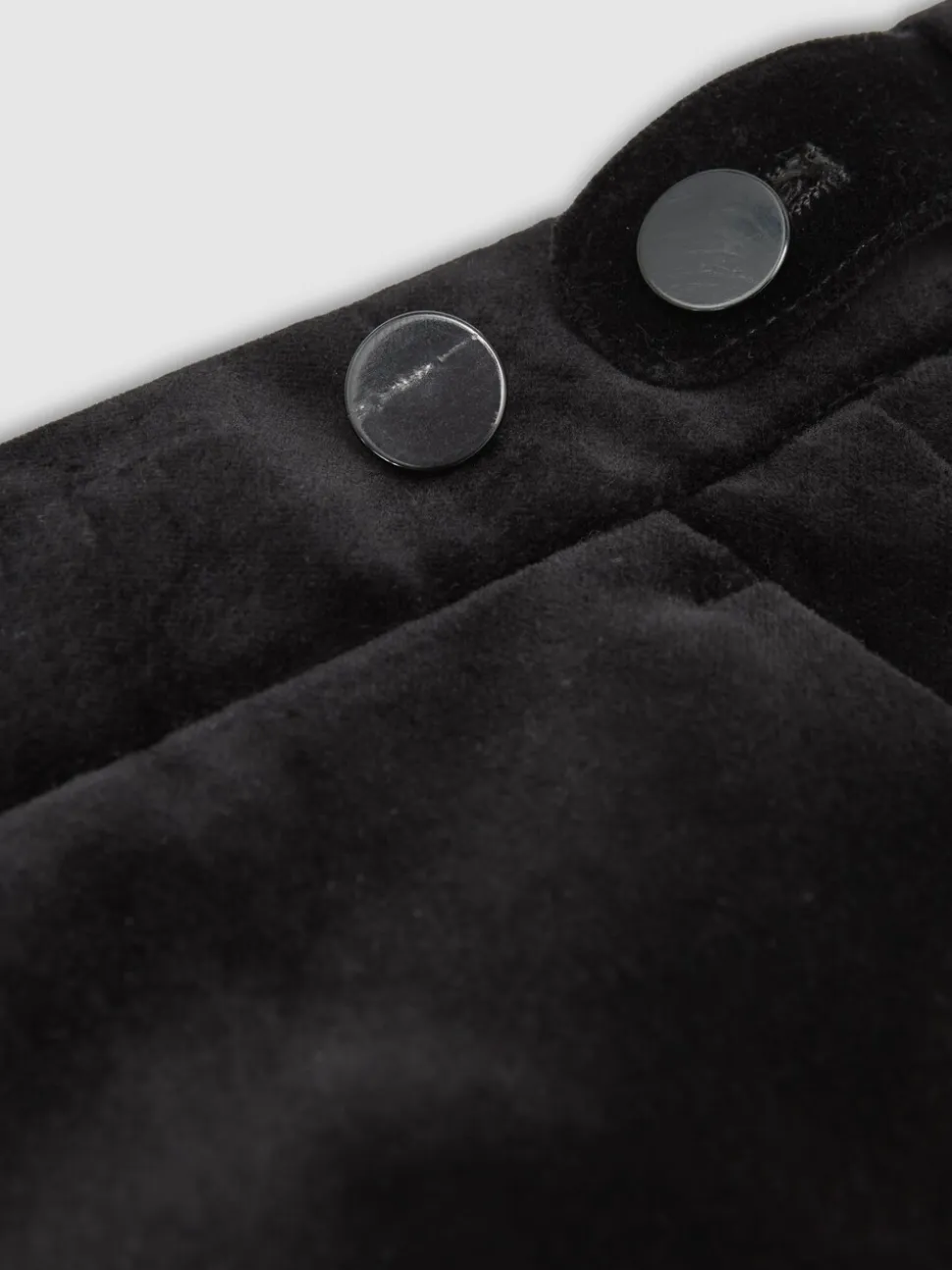 Reiss Black Royale T Velvet Tailored-Fit Suit Trousers